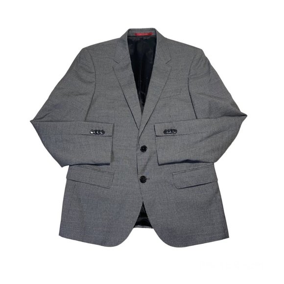 HUGO HUGO BOSS Puppytooth Wool Suit Jacket Blazer Gray Size 36S - Picture 3 of 15